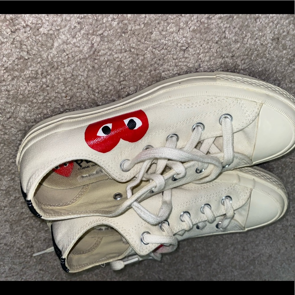 White Comme Des Garcon Converse Sneakers (lowtop)